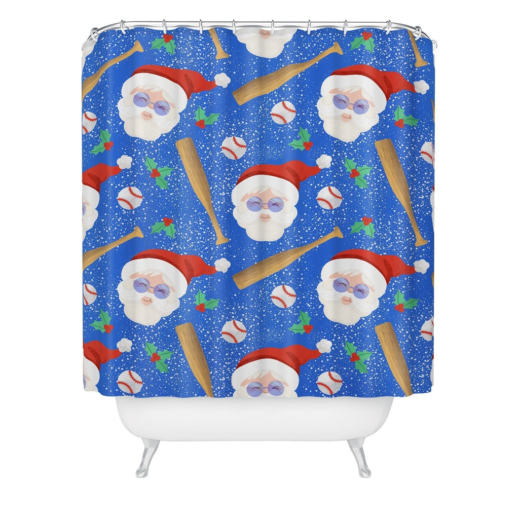 Design by Spark Sporty Baseball Santa Shower Curtain