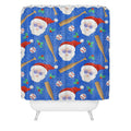 Design by Spark Sporty Baseball Santa Shower Curtain