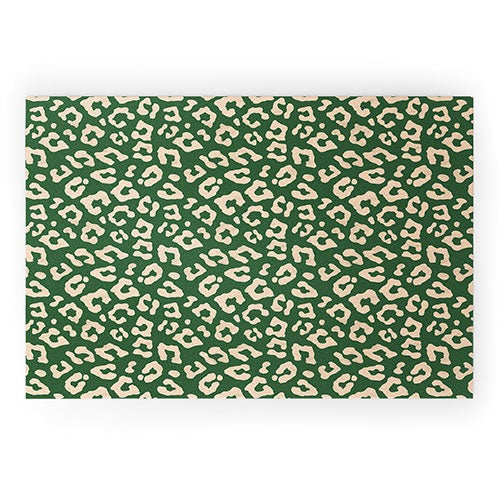 Avenie BR Cheetah Print In Green Welcome Mat