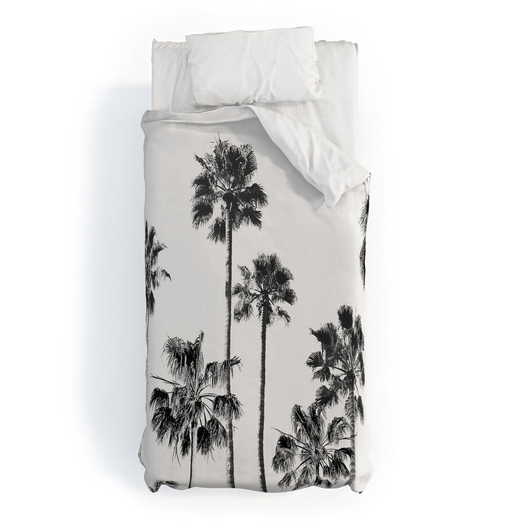 Gal Design Black And White Palms Duvet Cover