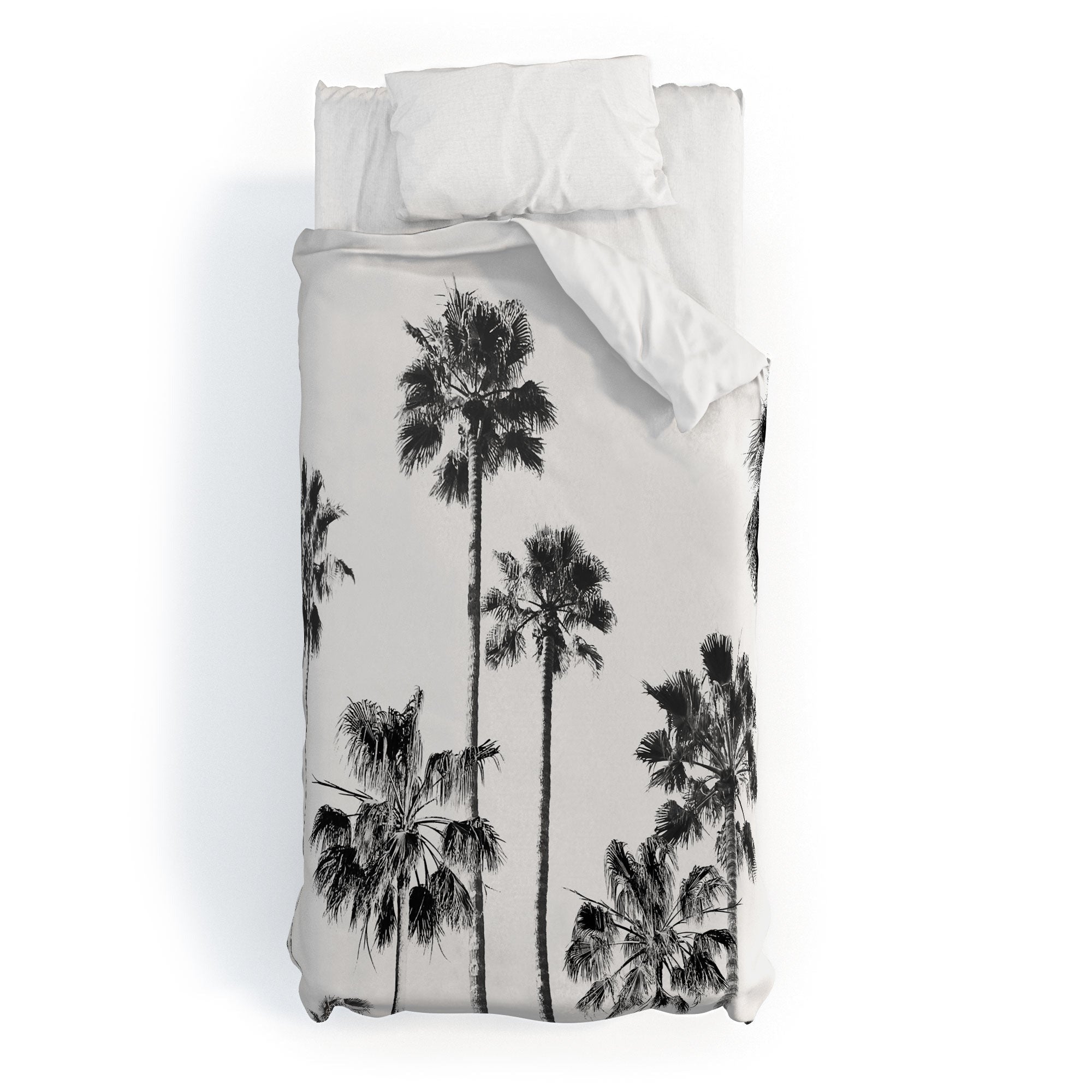 Gal Design Black And White Palms Duvet Cover
