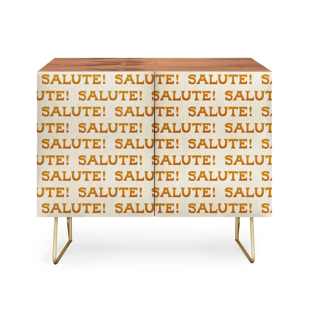 Jessica Molina Salute Gold Pattern on Cream Credenza