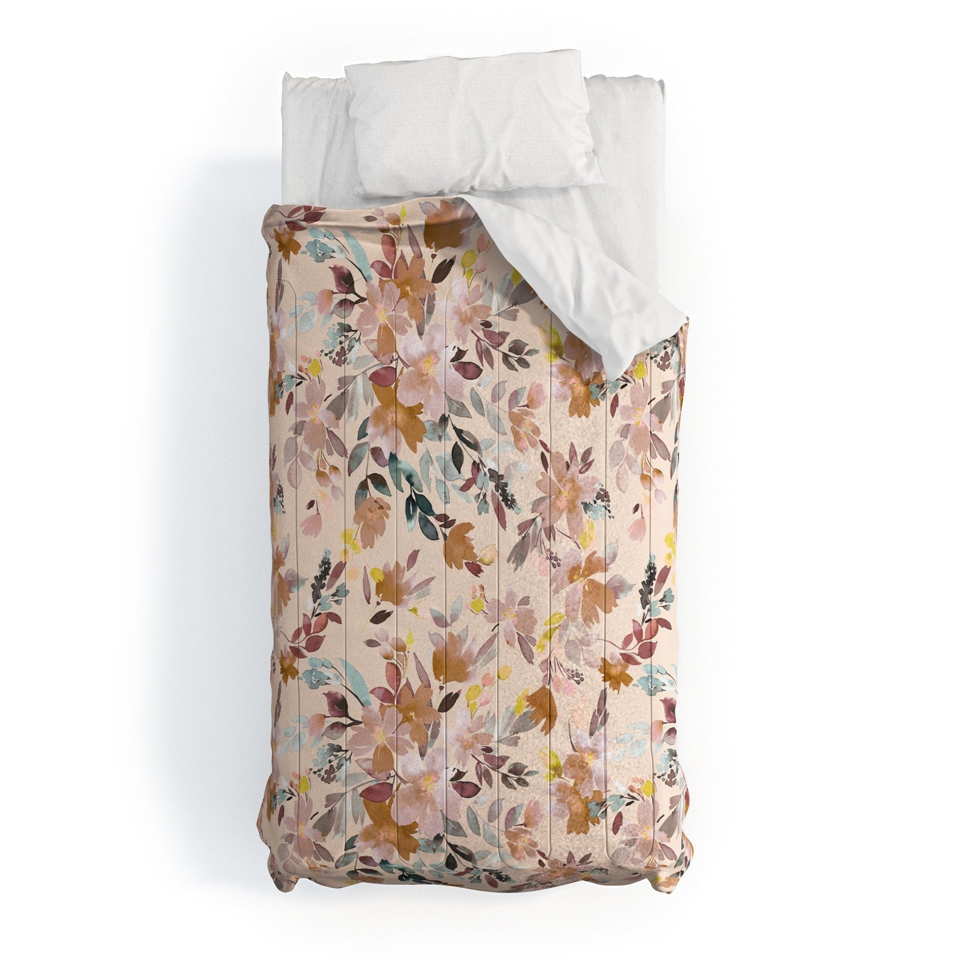 Ninola Design Botanic Retreat Floral Oleander Whimsical Soft Pink Comforter