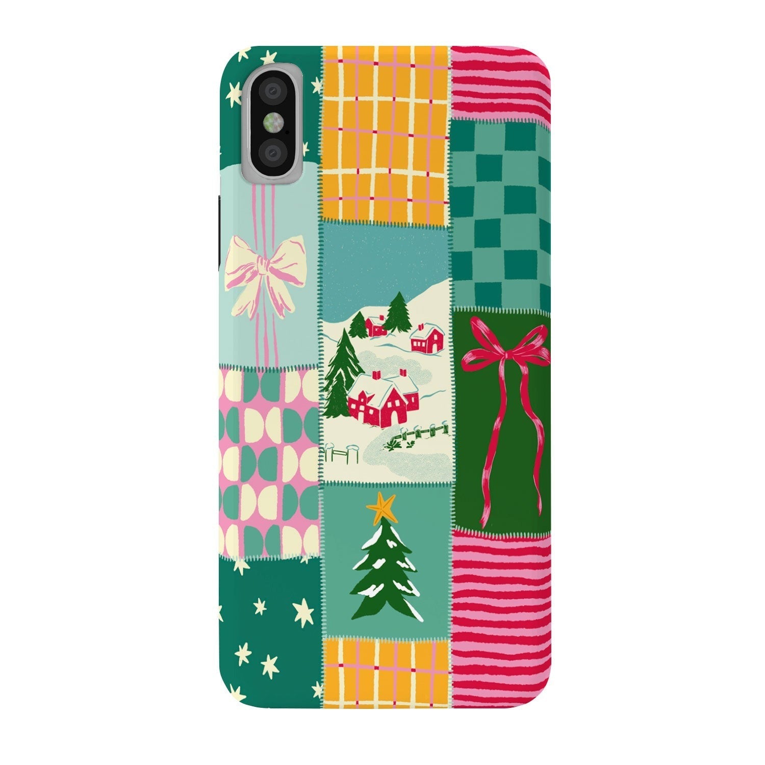 LouBruzzoni Cozy Christmas Patchwork Phone Case