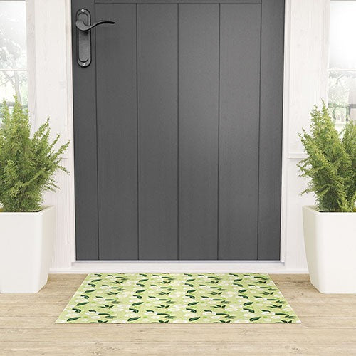 Design by Spark Matcha Tea Florals Welcome Mat