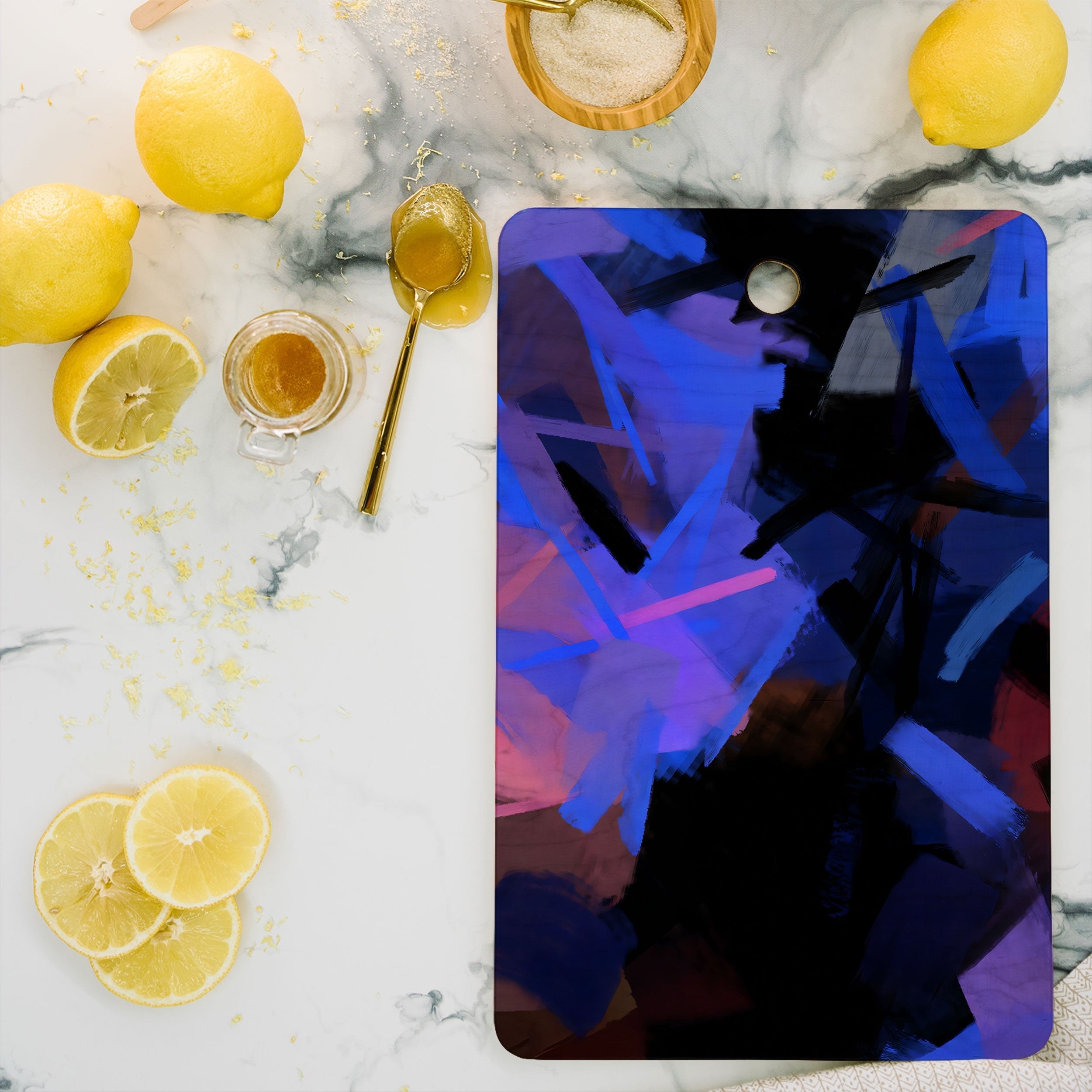 83 Oranges Midnight Sparks Cutting Board Rectangle