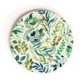 Ninola Design Botanic Retreat Loose Botanical Leaves Watercolor Green Cutting Board Round