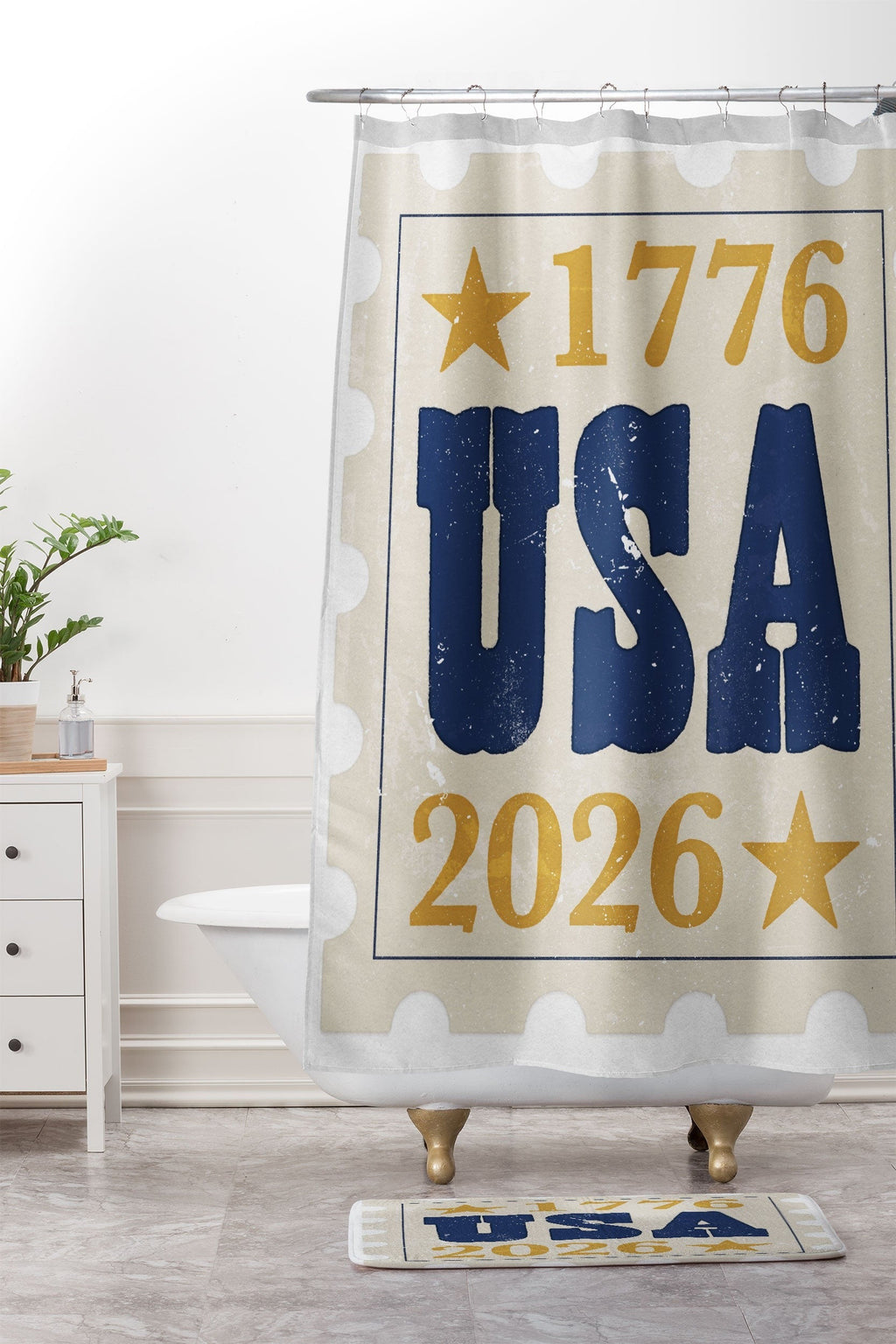 DENY Designs USA Stamp Memory Foam Bath Mat