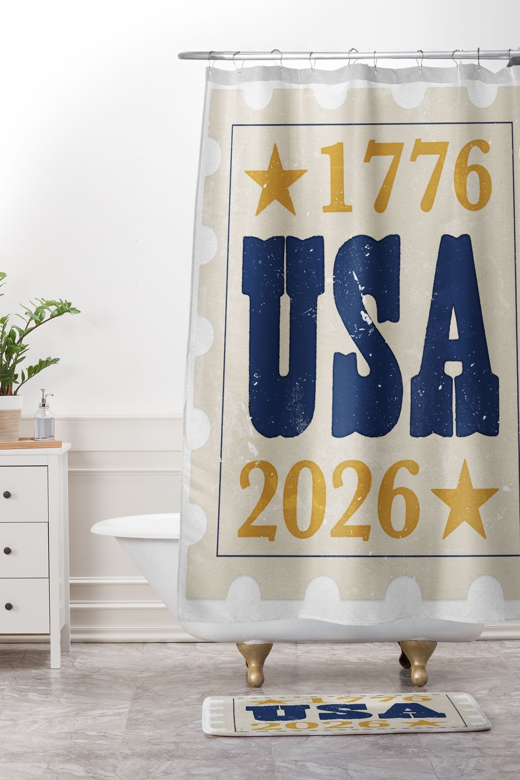 DENY Designs USA Stamp Memory Foam Bath Mat