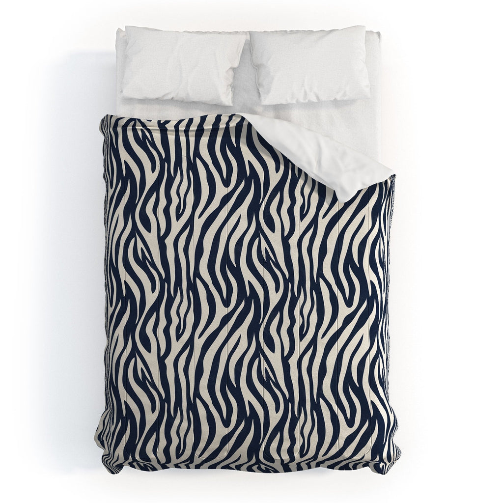 Avenie BR Navy Tiger Stripes Comforter