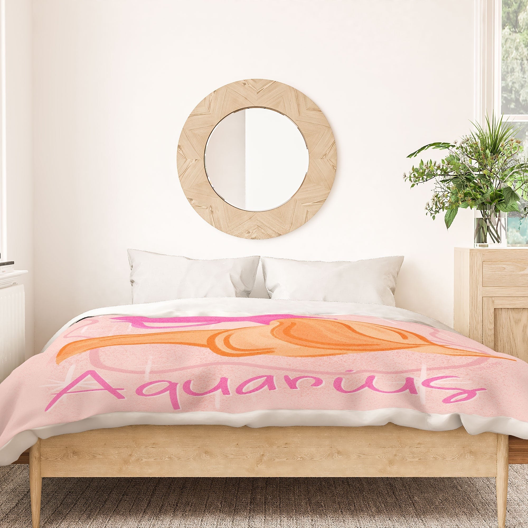 Little Om Zodiac Sign Aquarius Duvet Cover