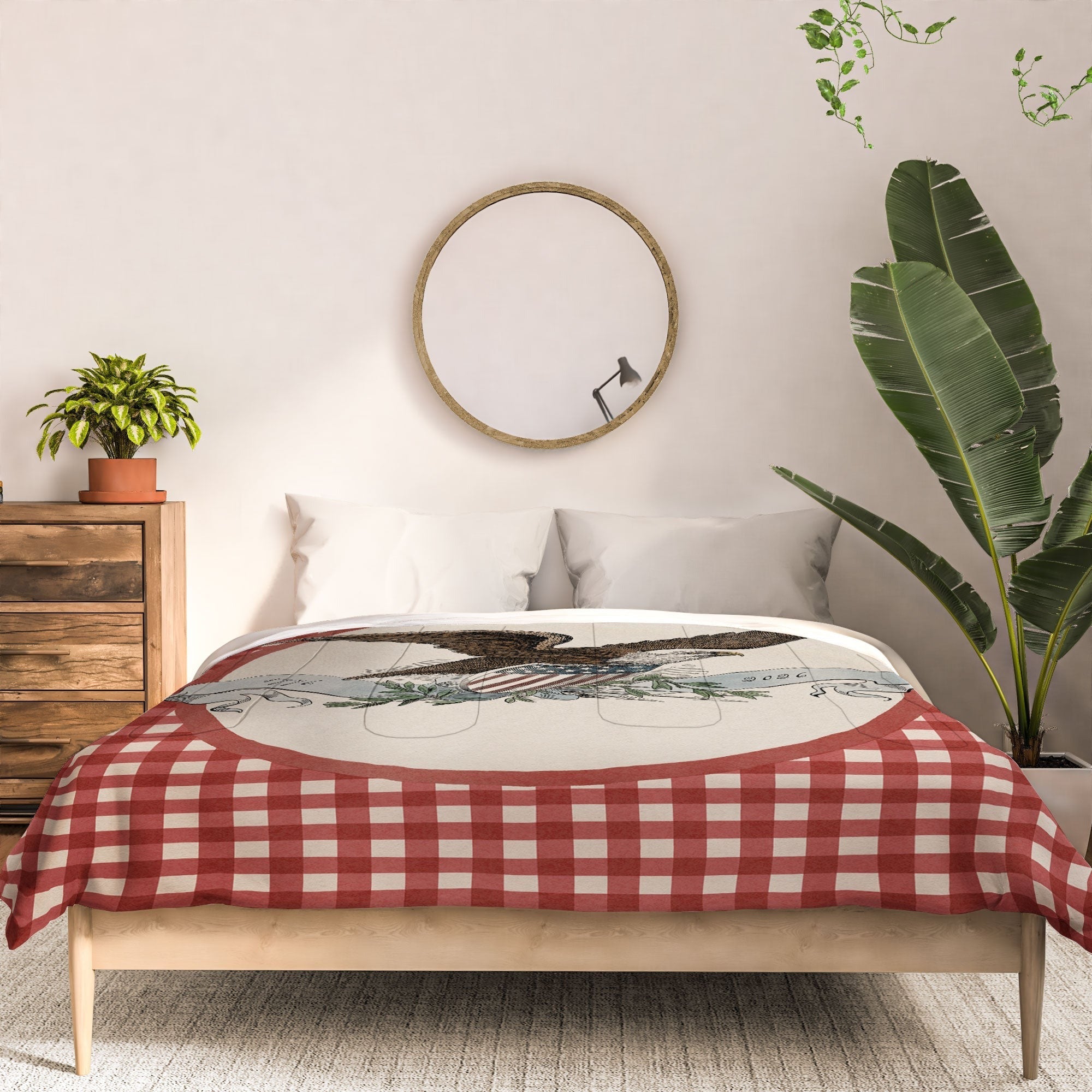 DENY Designs Gingham Eagle Comforter