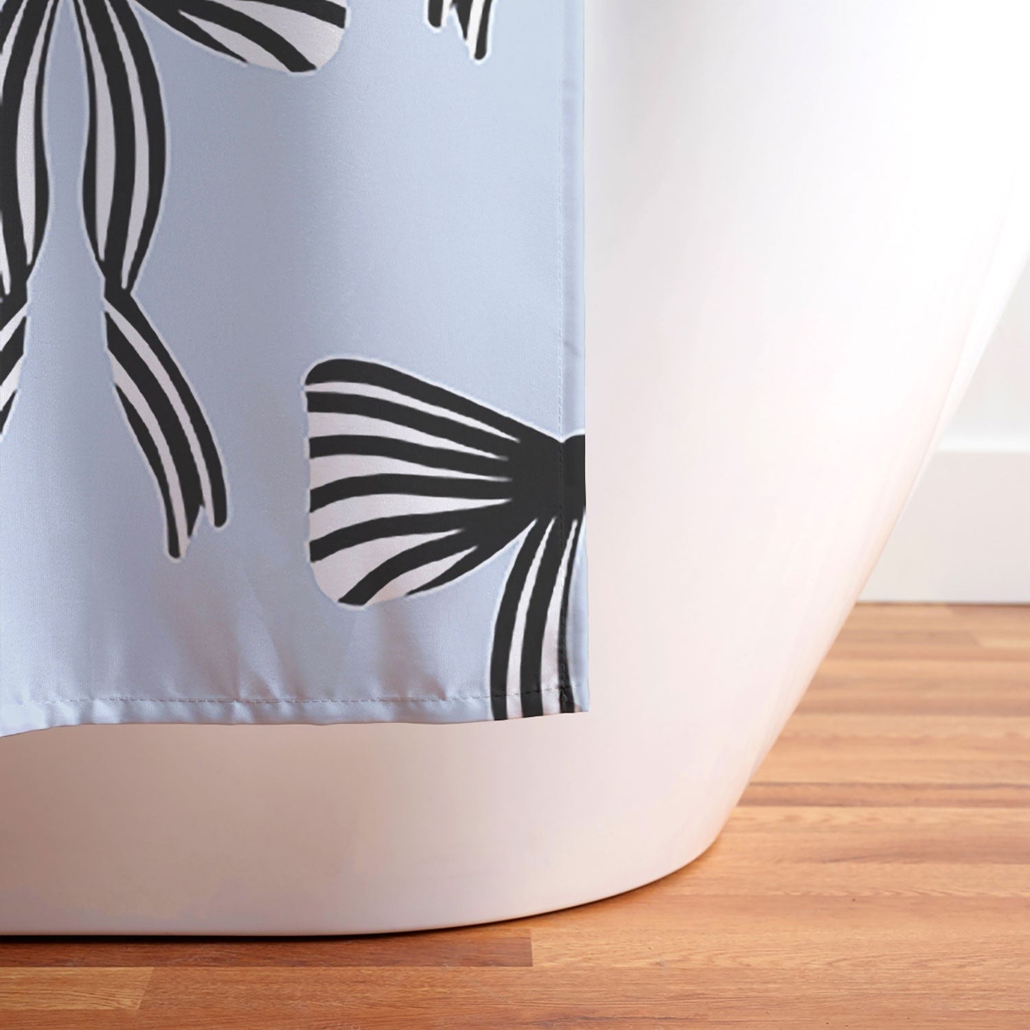 Design by Spark Black Striped Bows Shower Curtain