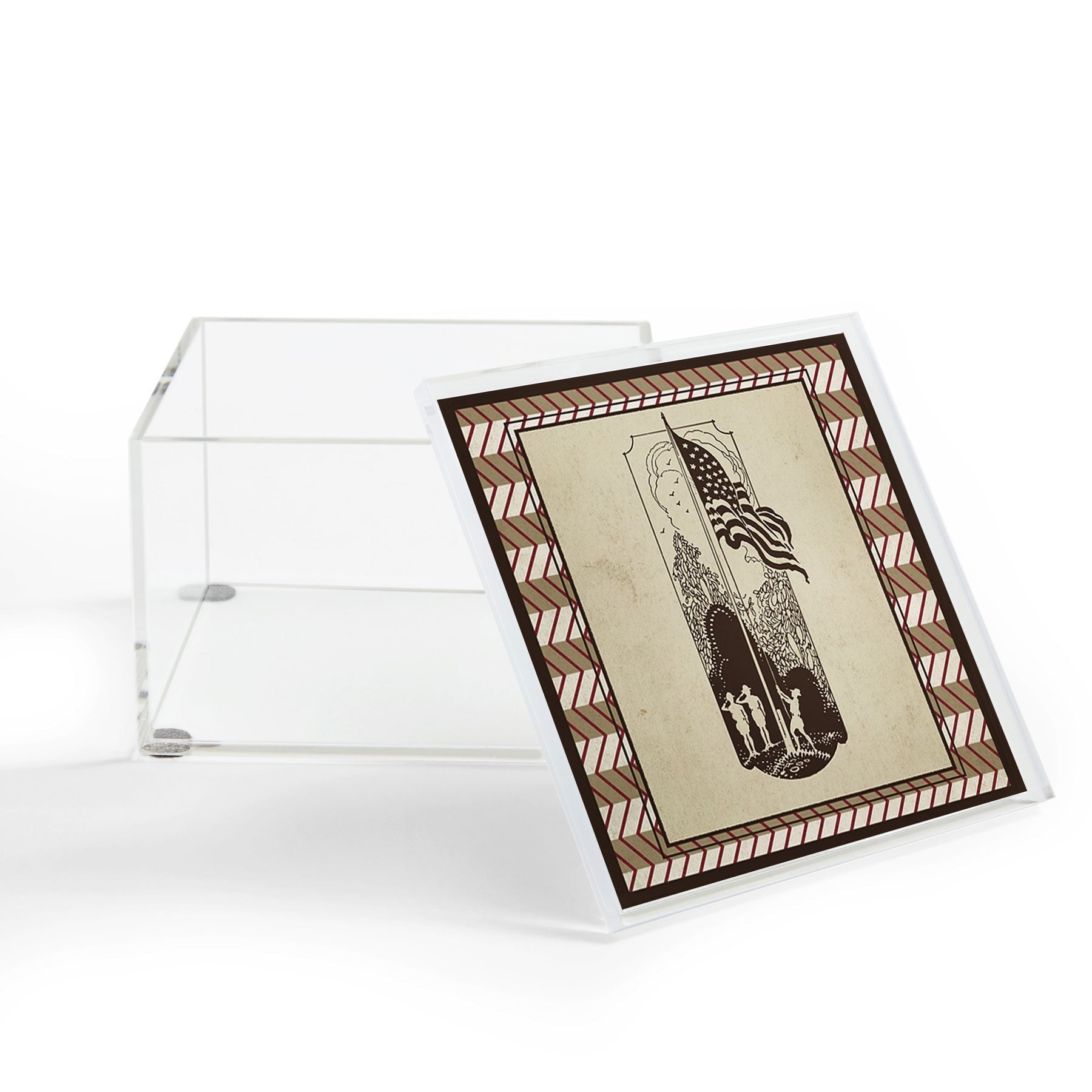 DENY Designs Flag Raisers Striped Square Acrylic Box