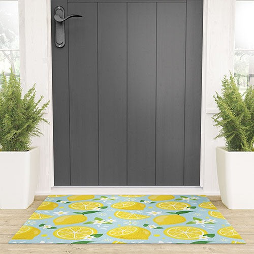 Design by Spark Lemony Fresh Florals Welcome Mat