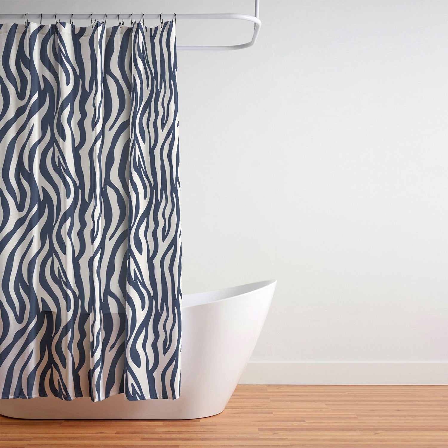 Avenie BR Navy Tiger Stripes Shower Curtain