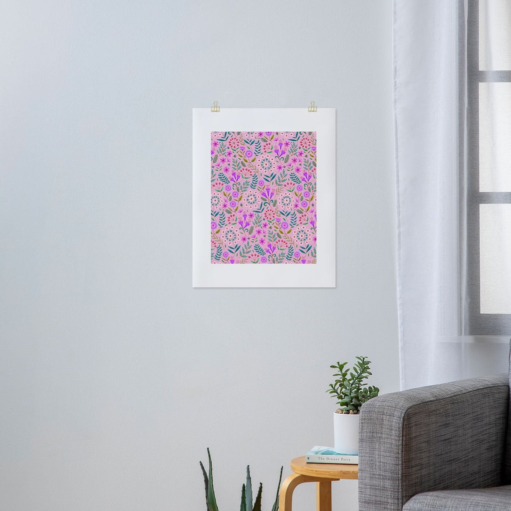 Pimlada Phuapradit Ditsy Purple Floral Half Drop Art Print