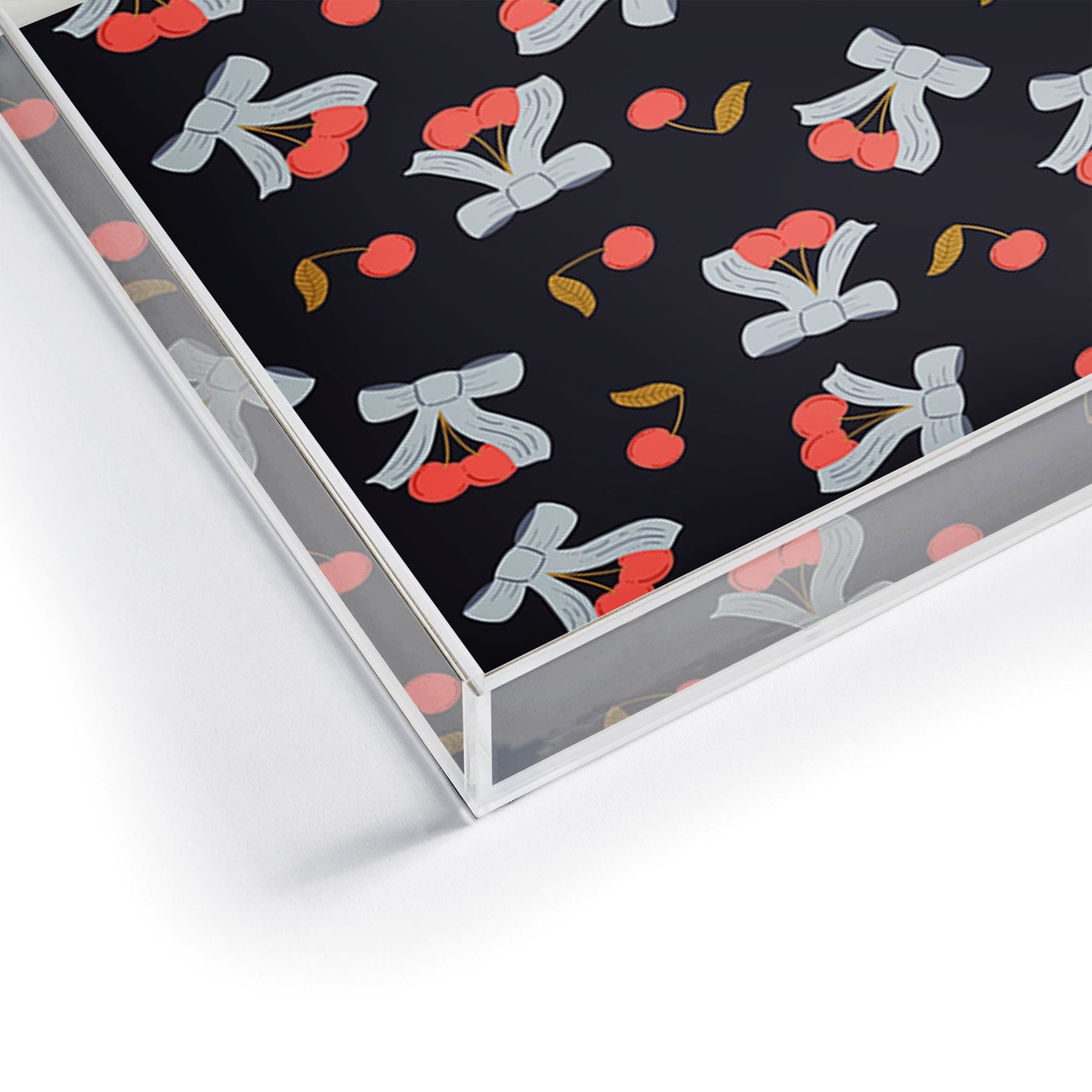 Jennifer Labre Cherries and Bows Acrylic Tray