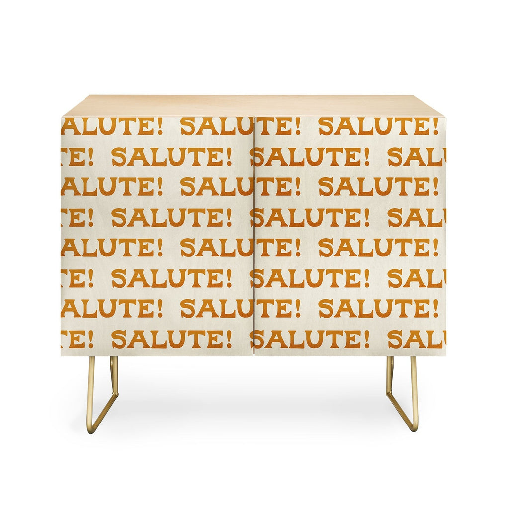 Jessica Molina Salute Gold Pattern on Cream Credenza