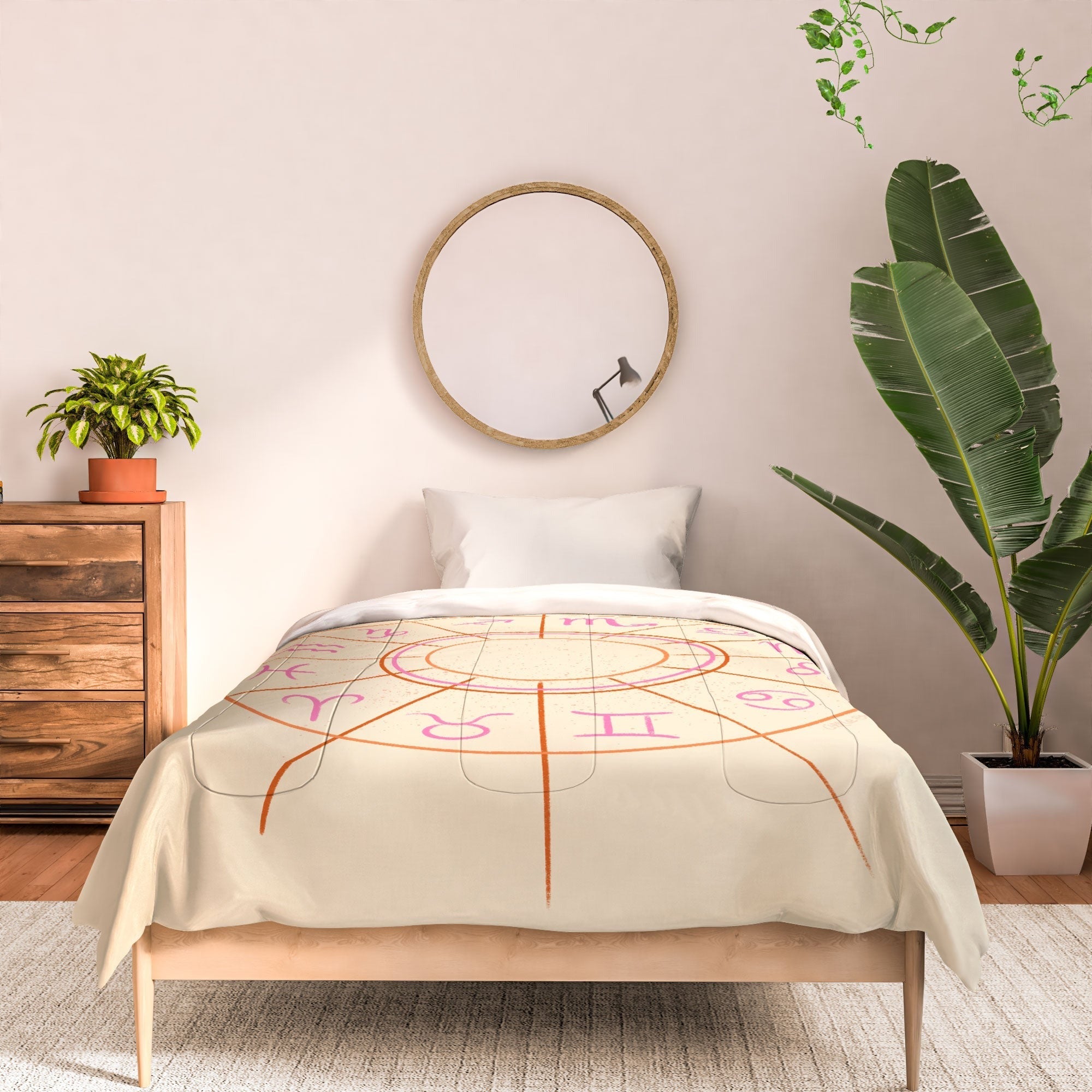 Little Om Zodiac Signs cream Comforter