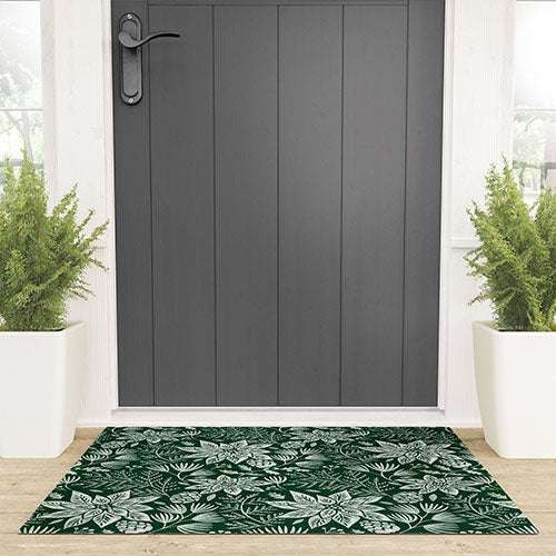 Pimlada Phuapradit Christmas Poinsettia Welcome Mat