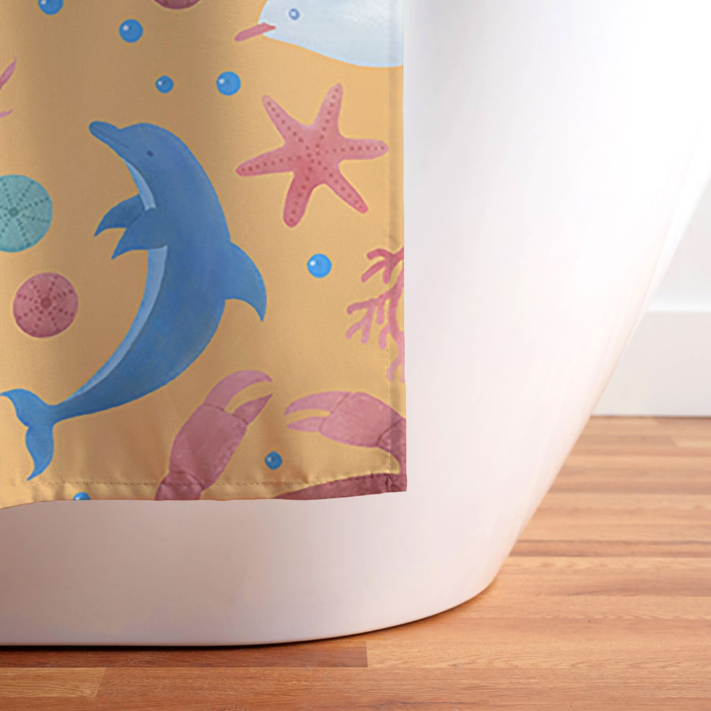 Seta Zakian Sailing Sealife yellow Shower Curtain