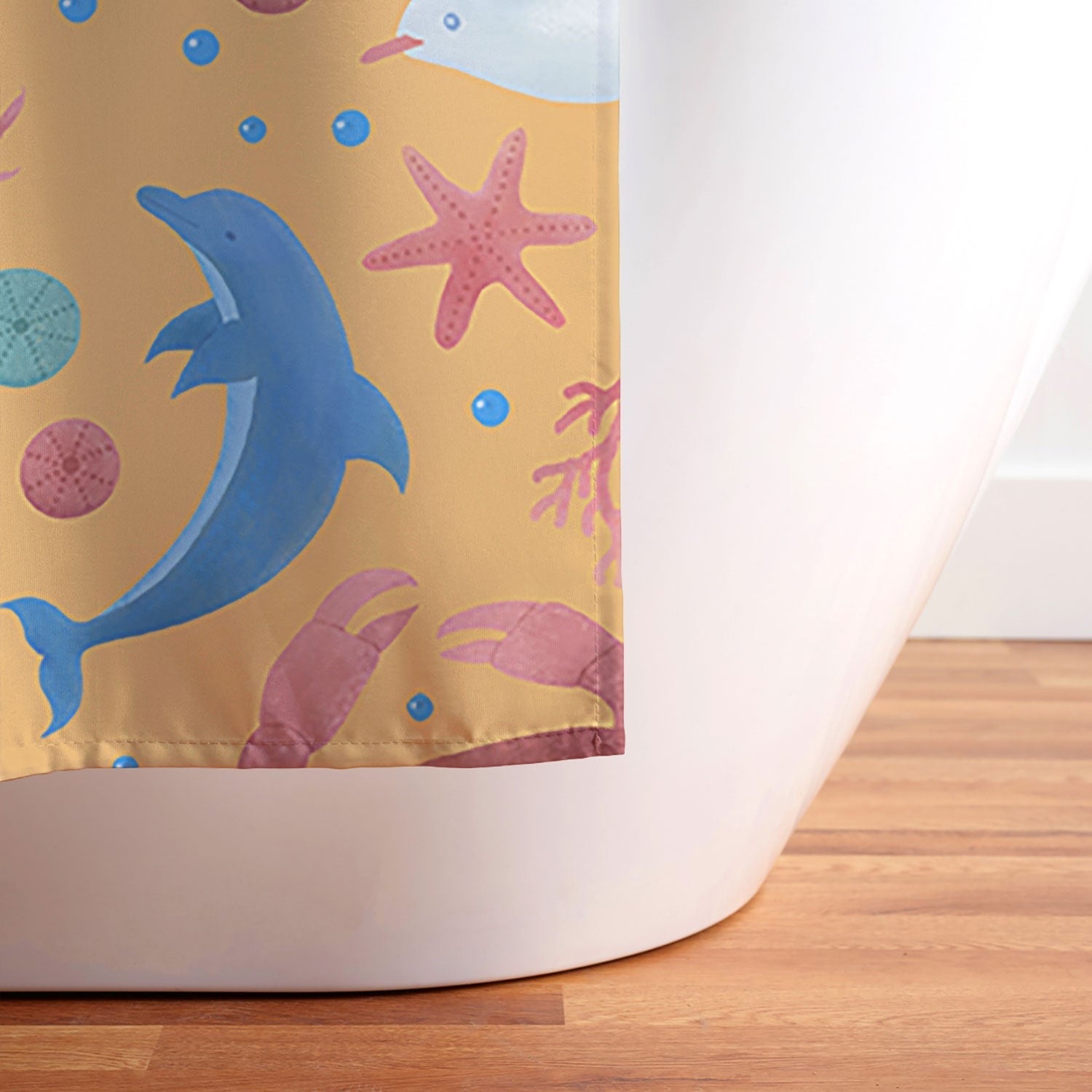 Seta Zakian Sailing Sealife yellow Shower Curtain