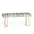 Ninola Design Botanic Retreat Watercolor Stripes Green Orange Red Bench