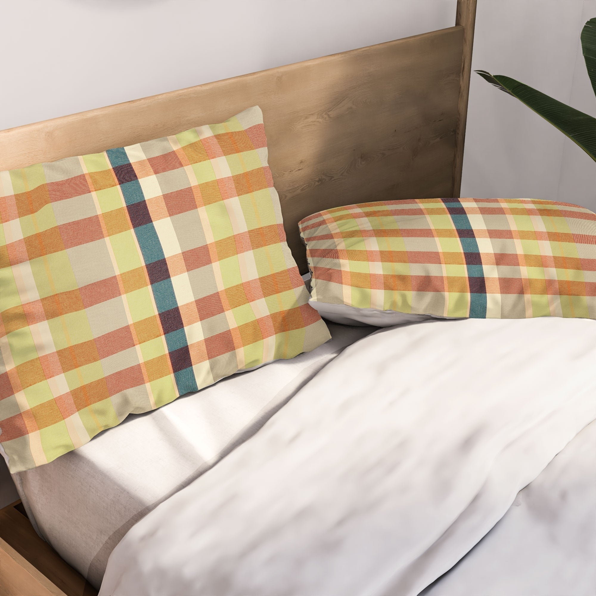 Marta Barragan Camarasa Retro Picnic Plaid Warm Tones Pillow Shams
