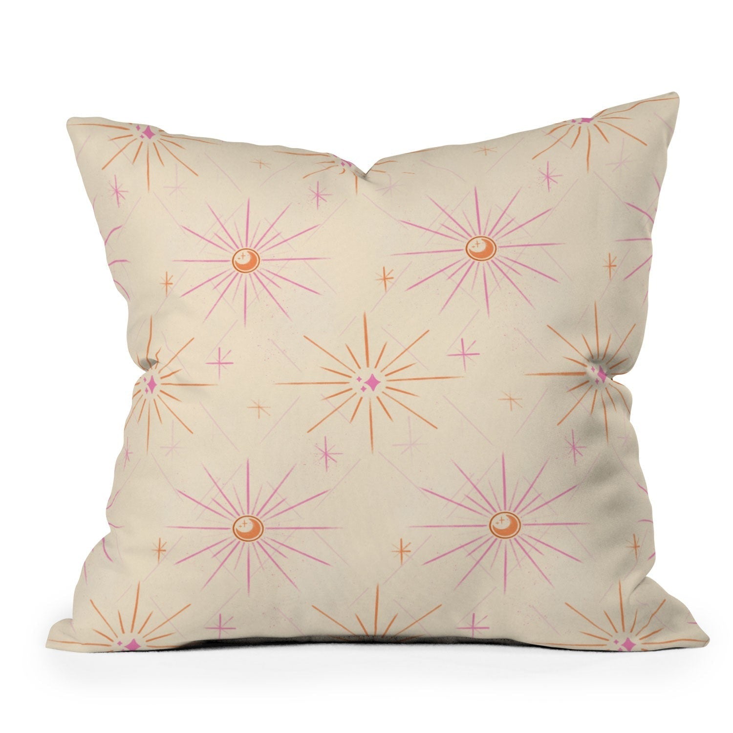 Little Om Pattern Little Moon cream Outdoor Throw Pillow