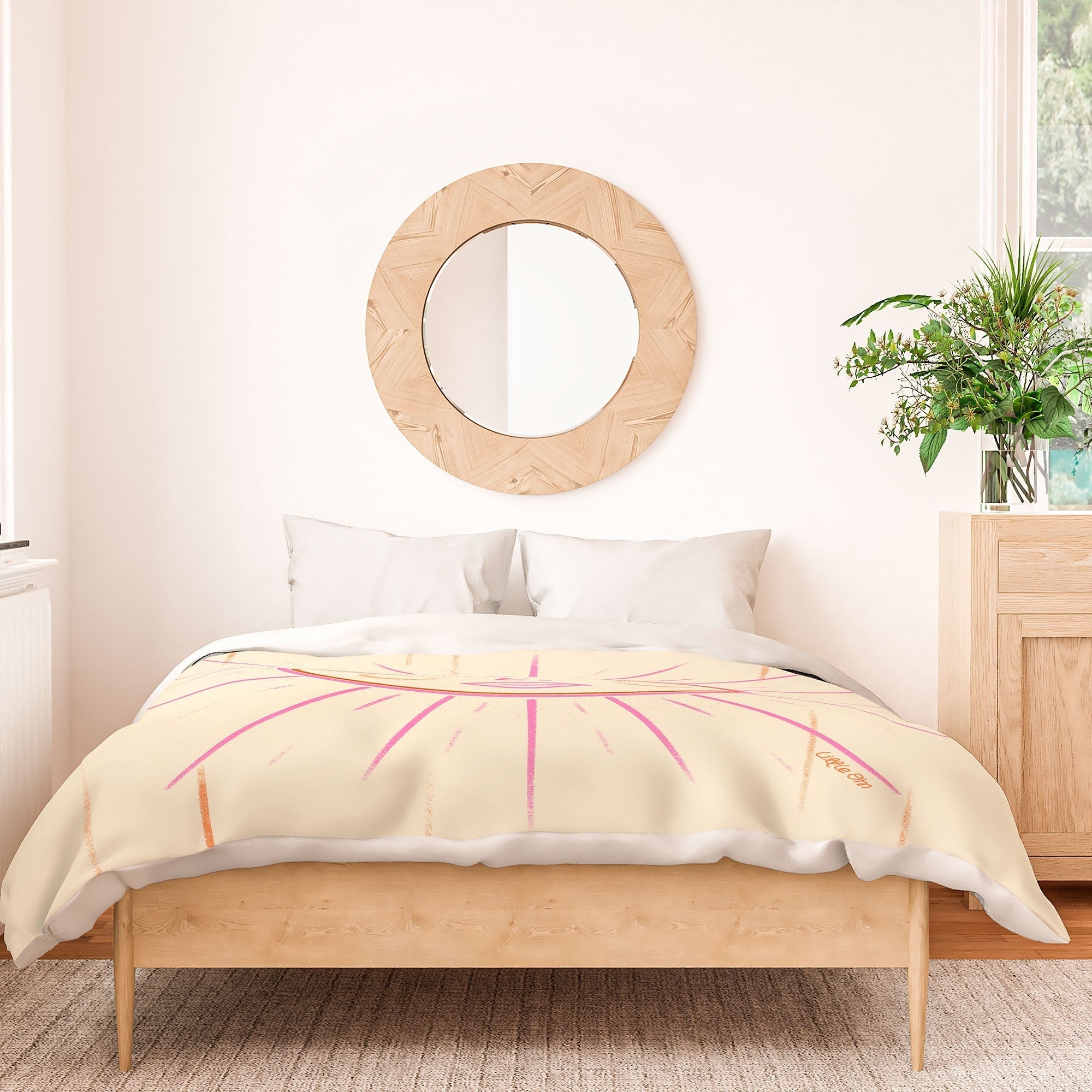 Little Om Celestial Sun cream Duvet Cover