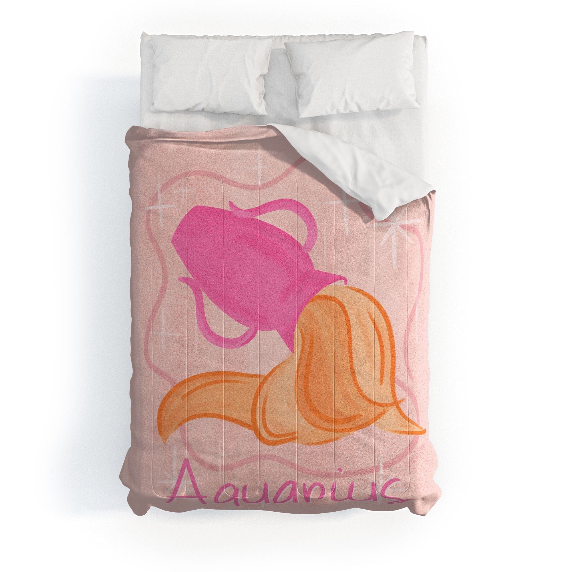 Little Om Zodiac Sign Aquarius Comforter