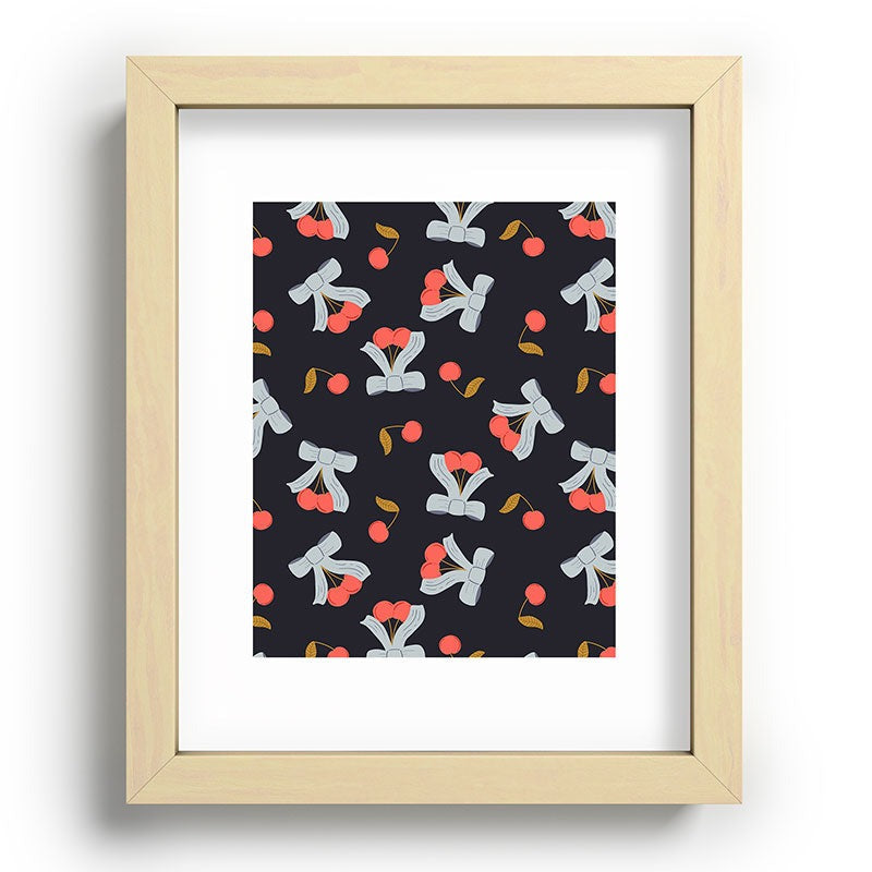 Jennifer Labre Cherries and Bows Recessed Framing Rectangle