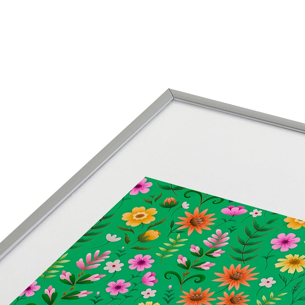 Pimlada Phuapradit Ditsy Spring Floral Green Metal Framed Art Print
