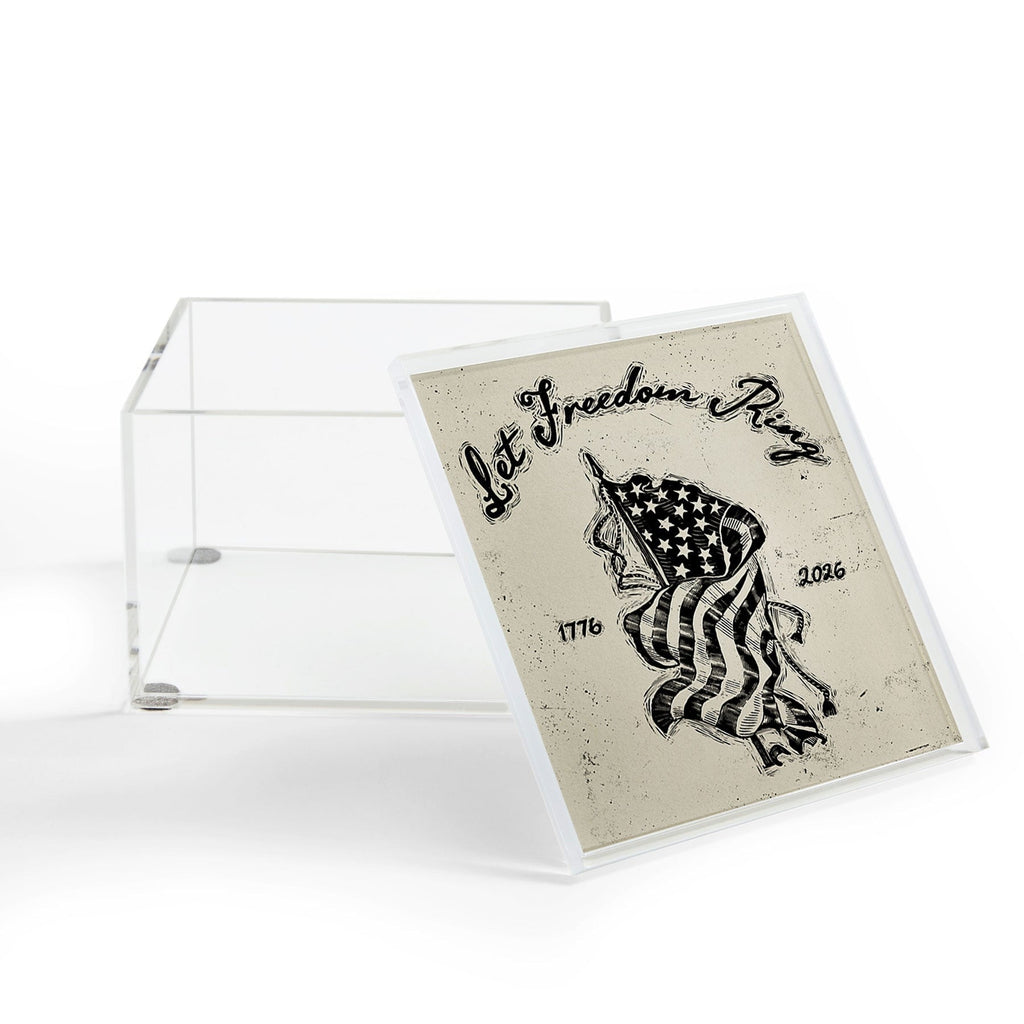 DENY Designs Let Freedom Ring Block Acrylic Box