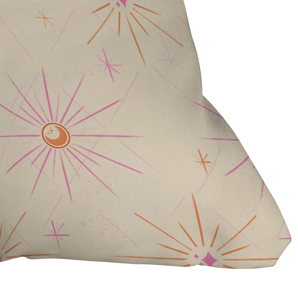 Little Om Pattern Little Moon cream Outdoor Throw Pillow