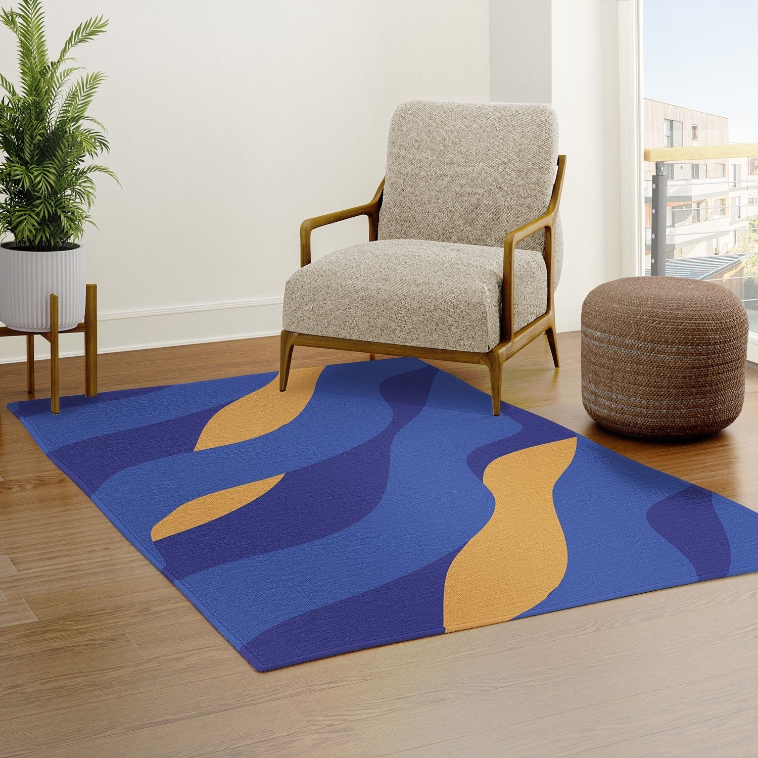 Camilla Foss Pebbles in Stream Area Rug