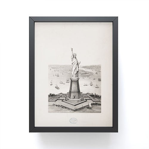 DENY Designs Vintage Lady Liberty Framed Mini Art Print