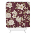 Gabriela Fuente Burgundy Floral Roberta Shower Curtain