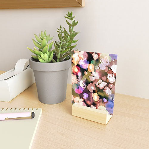 Ninola Design Botanic Retreat Ombre Abstract Watercolor Flowers Pink gold Mini Art Print