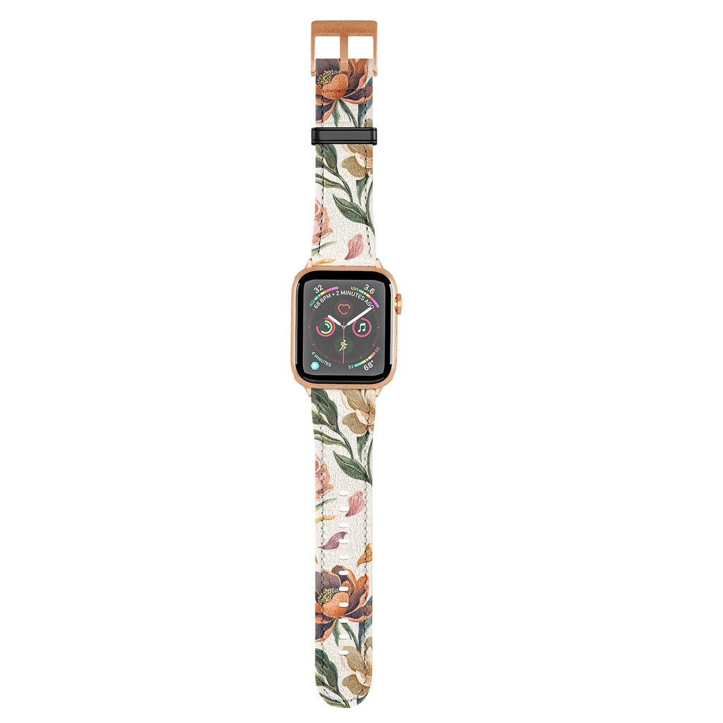Marta Barragan Camarasa Hand Painted Peony Florals Apple Watch Band