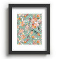 Ninola Design Botanic Retreat Floral Oleander Whimsical Teal Green Recessed Framing Rectangle