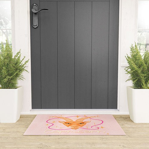 Little Om Zodiac Sign Capricorn Welcome Mat