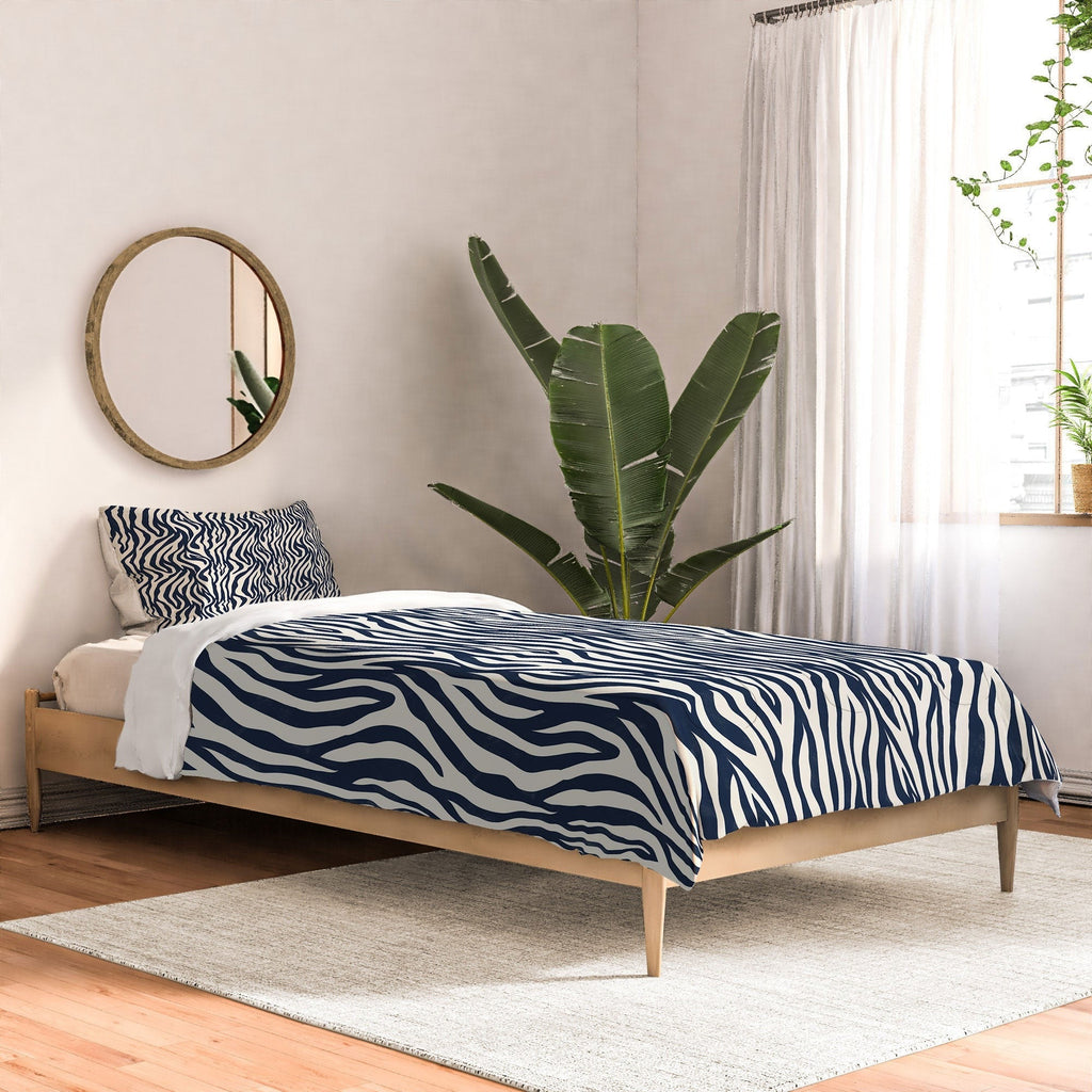 Avenie BR Navy Tiger Stripes Comforter