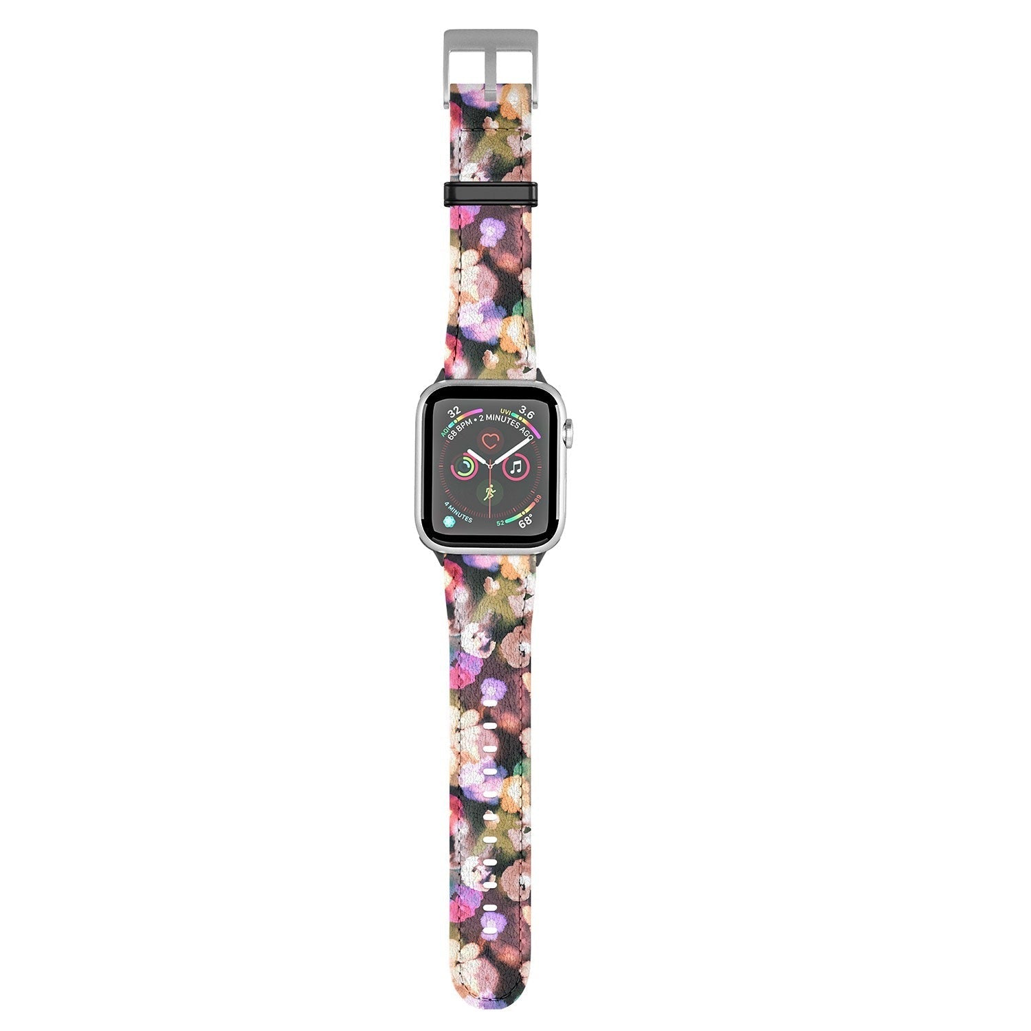 Ninola Design Botanic Retreat Ombre Abstract Watercolor Flowers Pink gold Apple Watch Band