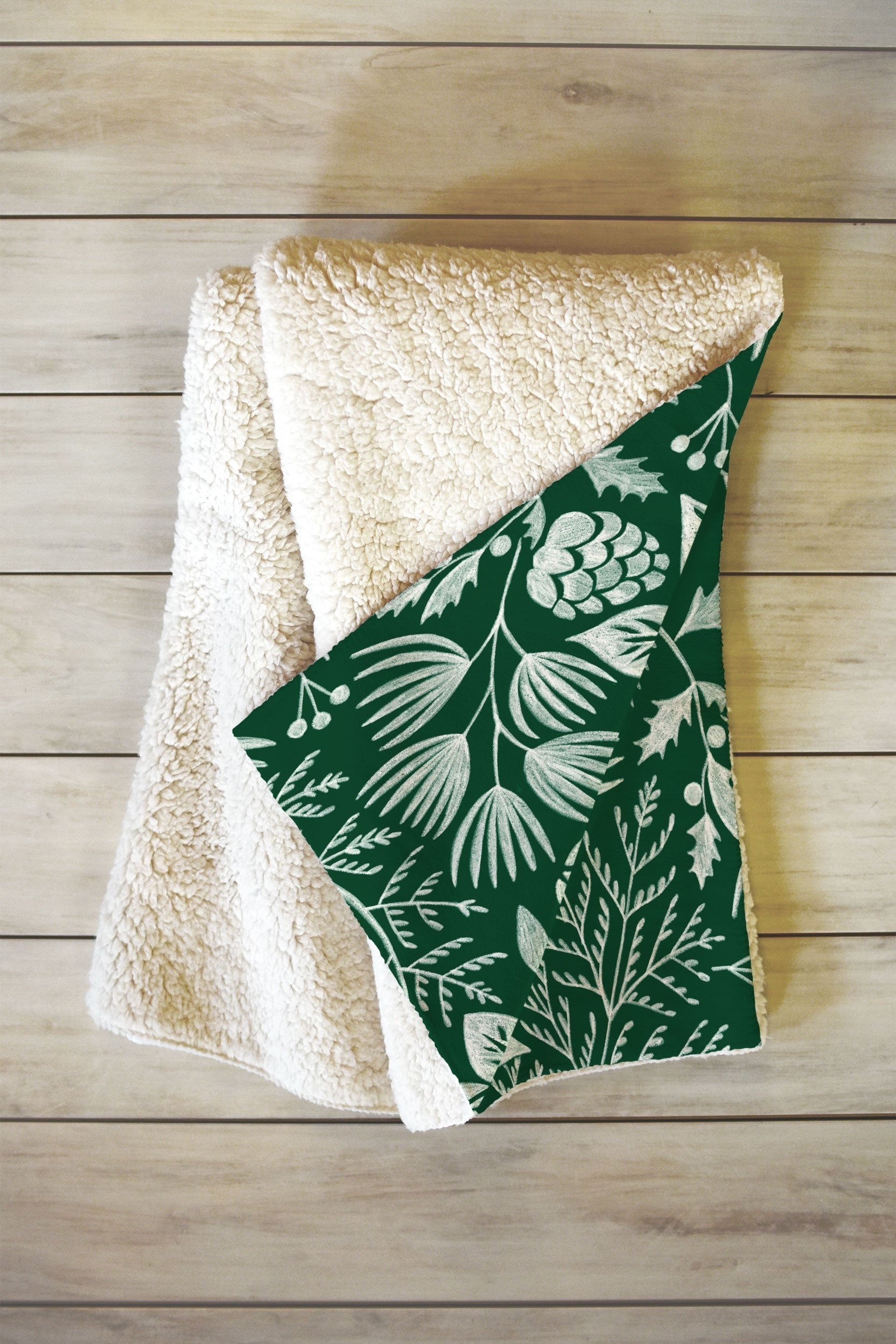 Pimlada Phuapradit Christmas Poinsettia Fleece Throw Blanket