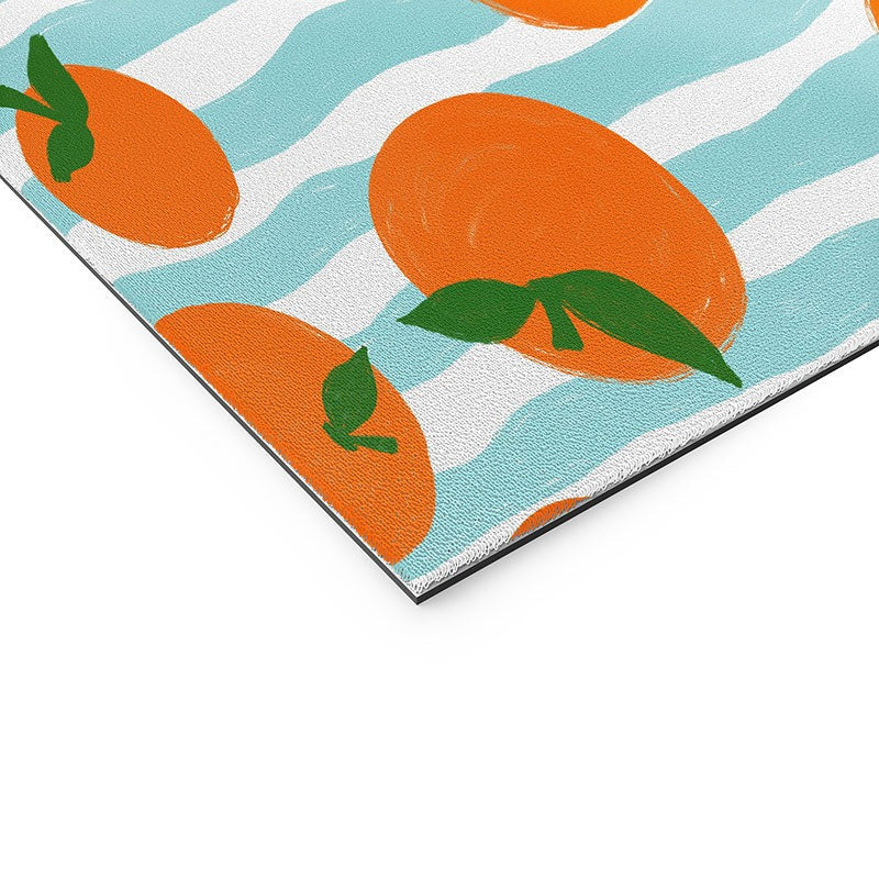 Design by Spark Zesty Oranges and Stripes Welcome Mat