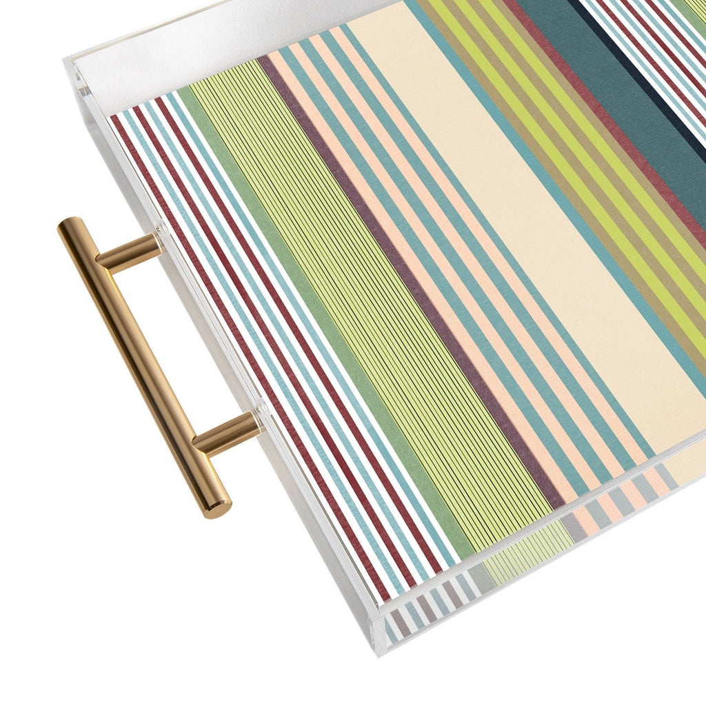 Marta Barragan Camarasa Colorful Stripe Delight Acrylic Tray