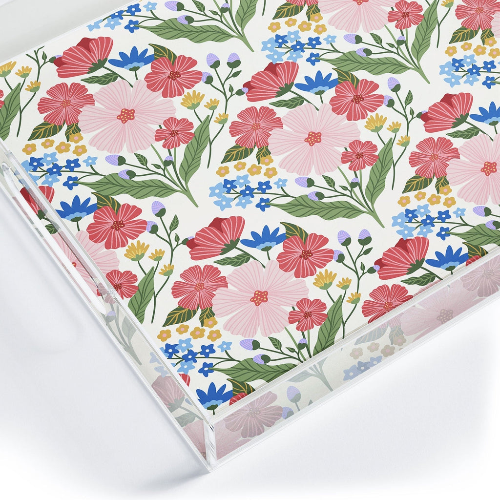 Design by Spark Wild Bloom Flowers Acrylic Tray