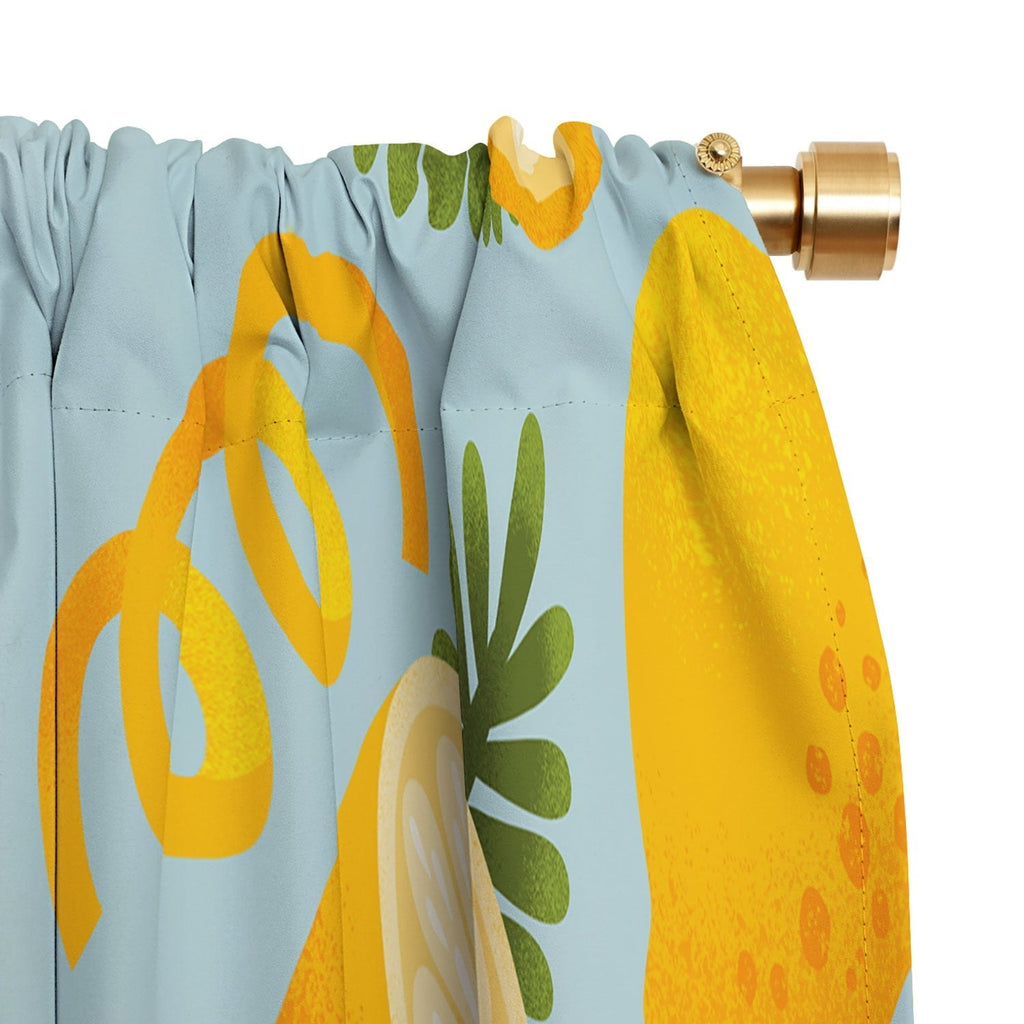 Jessica Molina Lemon Pattern on Sky Blue Blackout Non Repeat